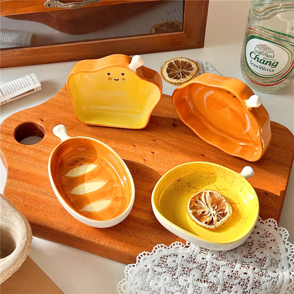 Sauce Dipping Cup - 창의적인 빵 모양 세라믹 접시, 작은