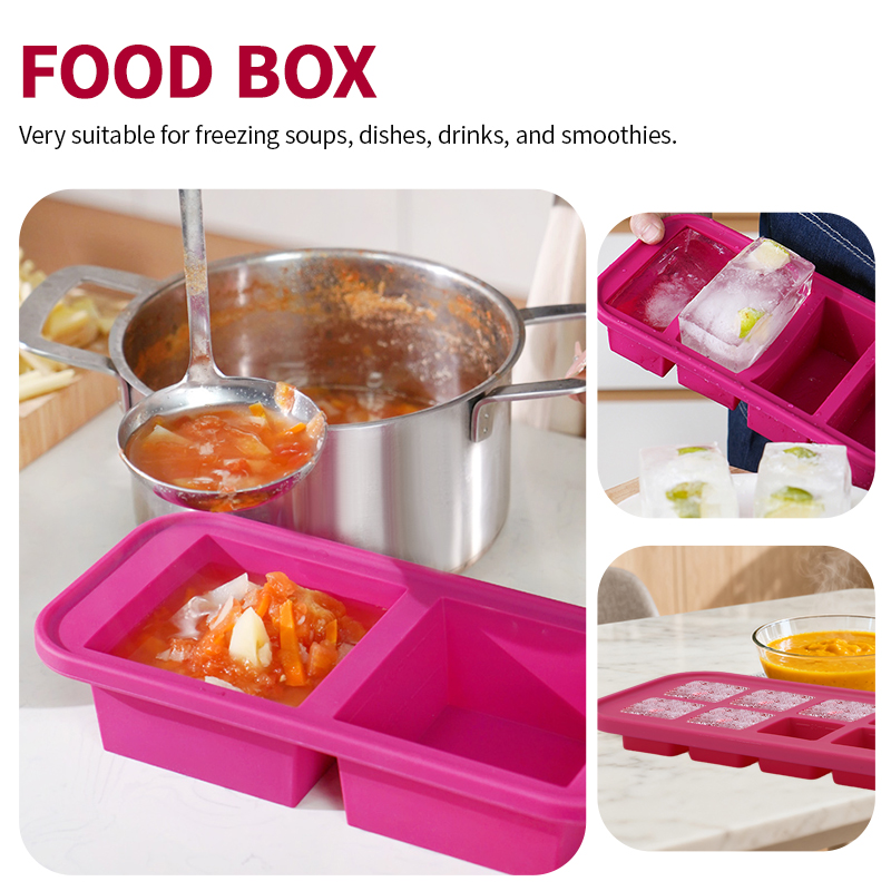2 또는 3피스 실리콘 냉동 트레이 몰드 세트 뚜껑 포 - Meal Prep Template 리뷰 및 가격