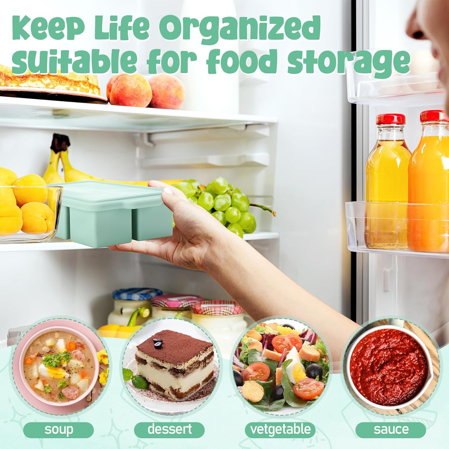 실리콘 냉동 트레이(뚜껑 포함), 수프, 소스, 이유식 - Meal Prep Template 리뷰 및 가격